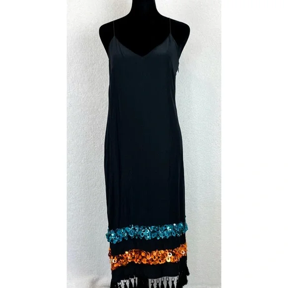 SACHIN + BABI • Bosphorus Silk Sleeveless Sequin Midi Slip Dress, 2 - Picture 5 of 16